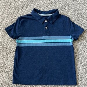 Cat & Jack Boys Navy Blue Striped Polo Shirt Size S (6/7)